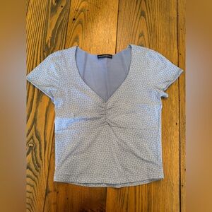 Brandy Melville Light Blue Patterned Top